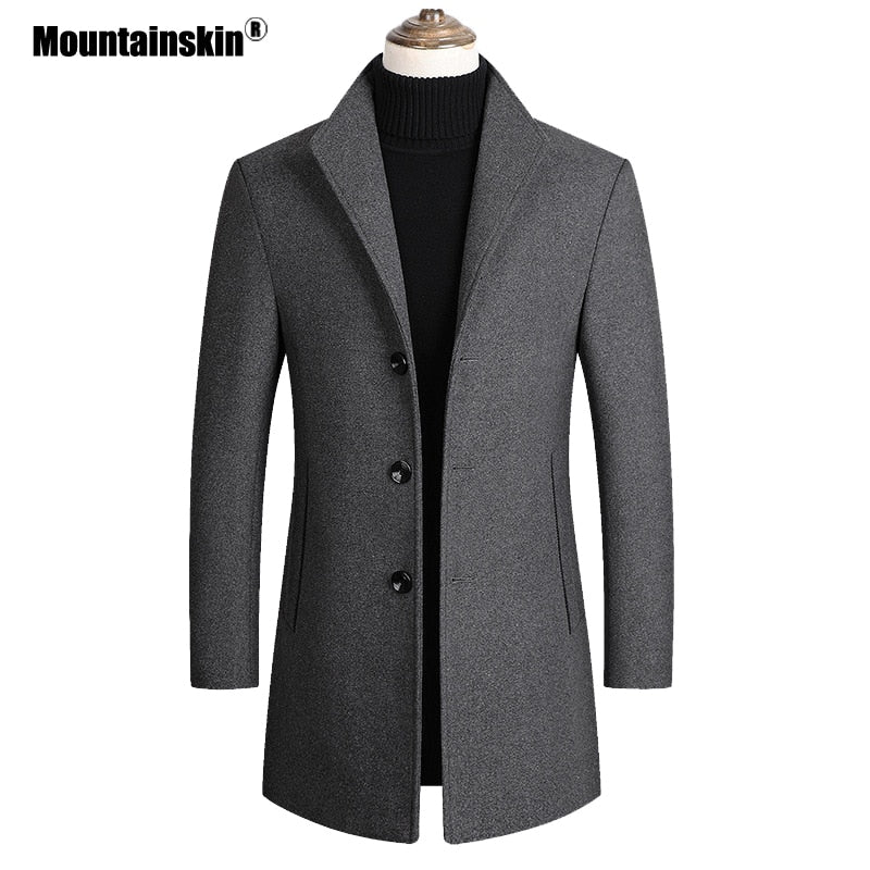 Mountainskin Wool Blends Coats New Solid Color High Quality Wool Jacket Luxurious Brand Clothing