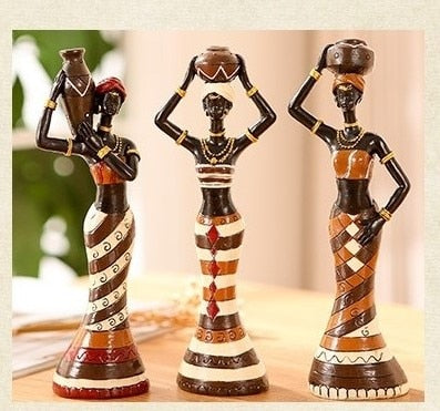 Resin folk art love 3 African girls home decor resin figurine folk art Home decoration love Africa figurine