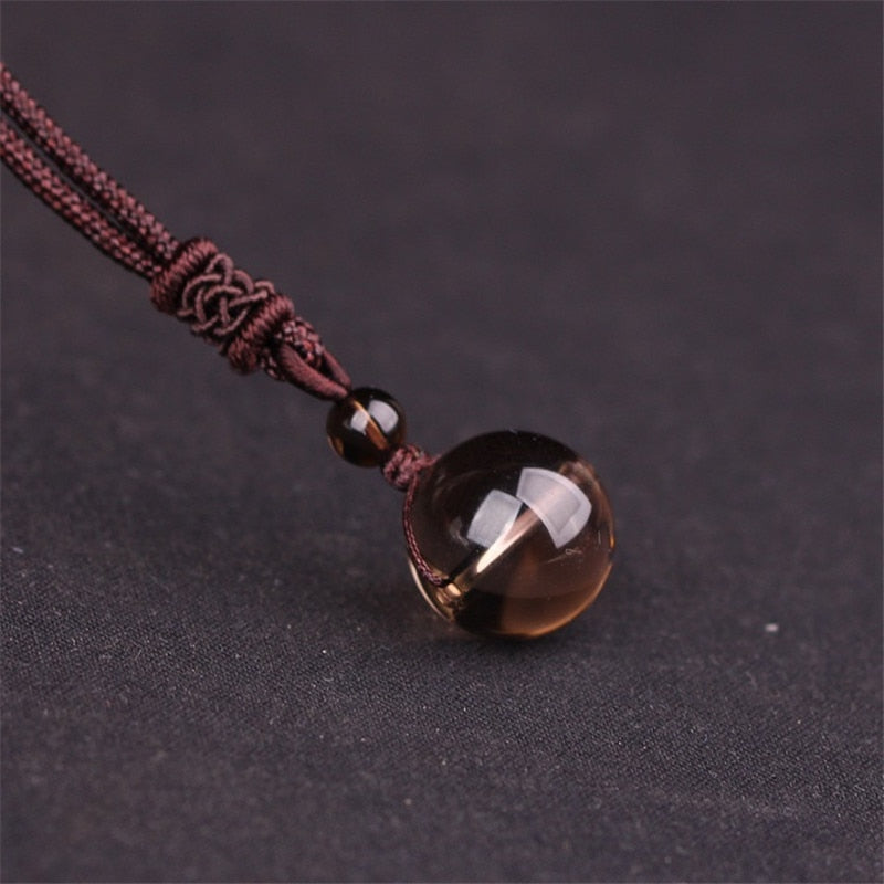 High Quality  Love Jewelry Obsidian Tiger Eye Stone Beads Ball Transfer Pendant Necklace For Women Men