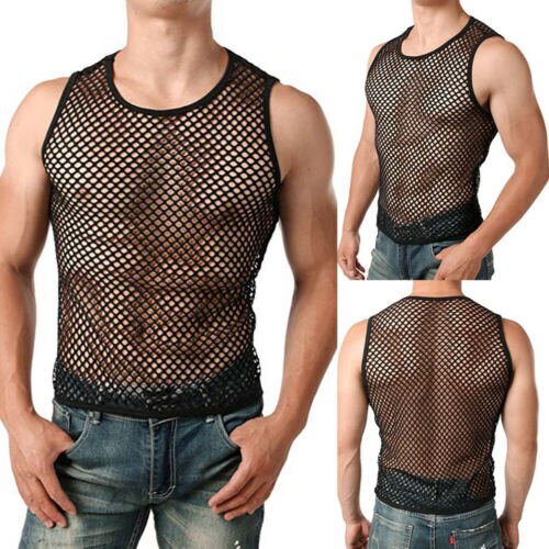 See Through Mesh T-Shirt Underwear Sheer Wear Transparent Undershirt