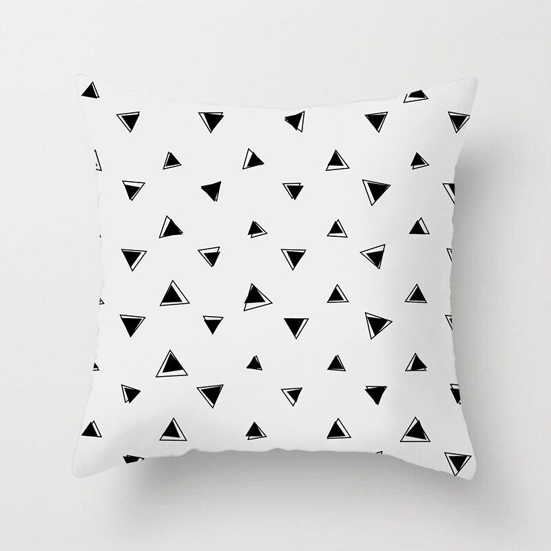 YWZN Black and White Geometric Decorative Pillowcases Polyester Throw Pillow Case Striped Geometric Pillowcase kussensloop