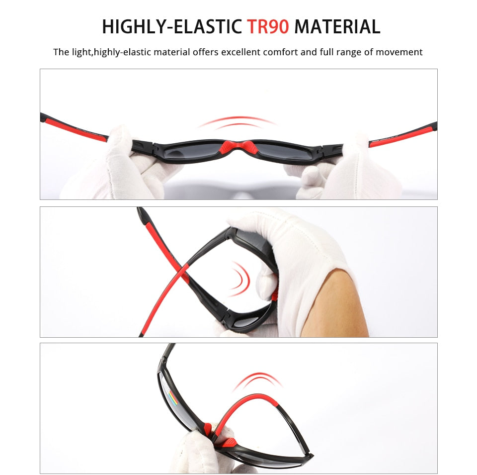 KDEAM Unbreakable TR90 Sport Sunglasses Excellent Outdoor Driving Glasses Suit for Any Face Shades KD712