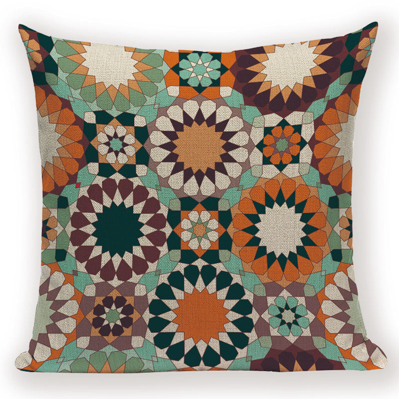 Boho Retro Pillow Case Abstract  Geometric Decoration Throw Pillows Square Cushion Cover Home Decoration Bed Sofa Cushions Cover