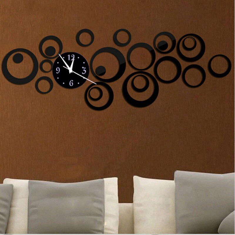 Wall Sticker Quartz Wall Clock Europe Design, Large Decorative Clocks 3d Diy Acrylic Mirror Living Room