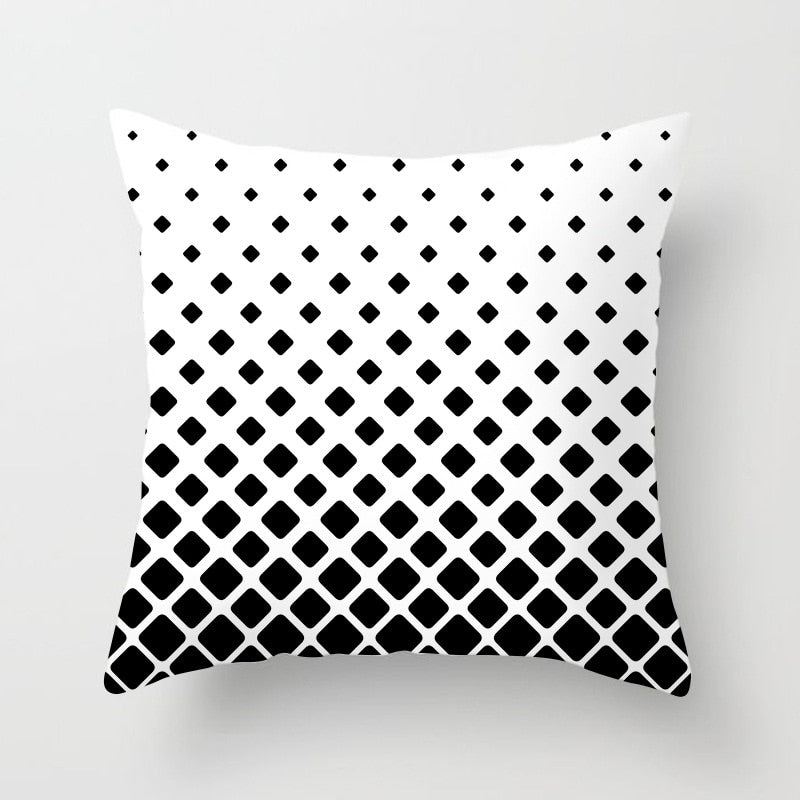 YWZN Black and White Geometric Decorative Pillowcases Polyester Throw Pillow Case Striped Geometric Pillowcase kussensloop