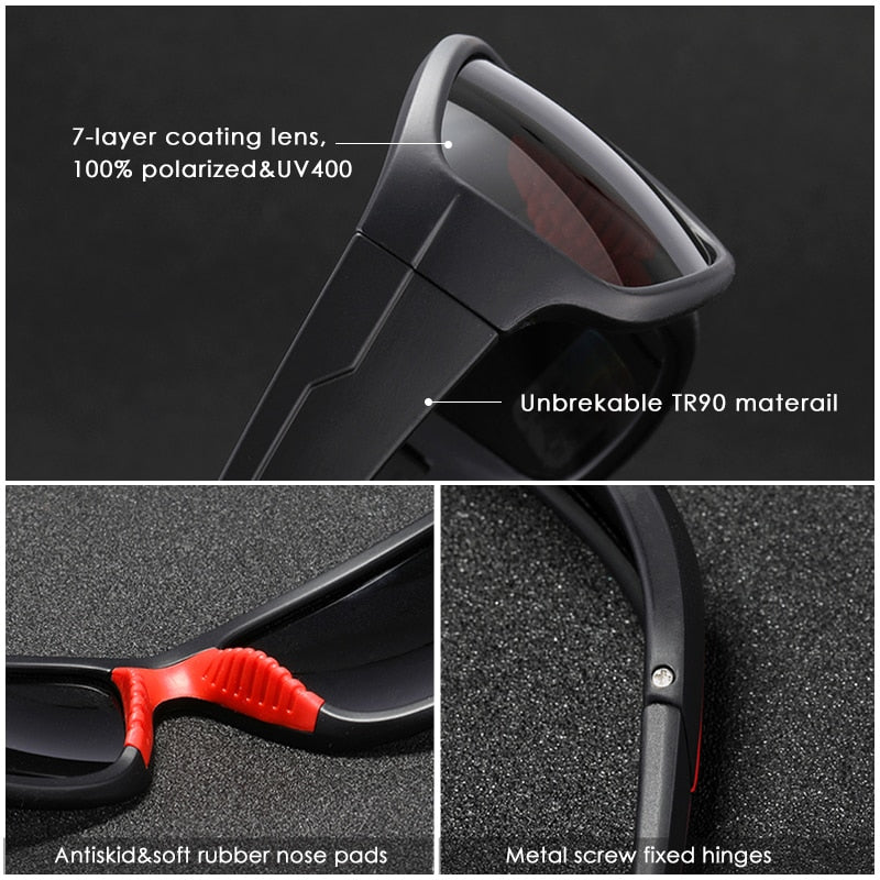 KDEAM Unbreakable TR90 Sport Sunglasses Excellent Outdoor Driving Glasses Suit for Any Face Shades KD712