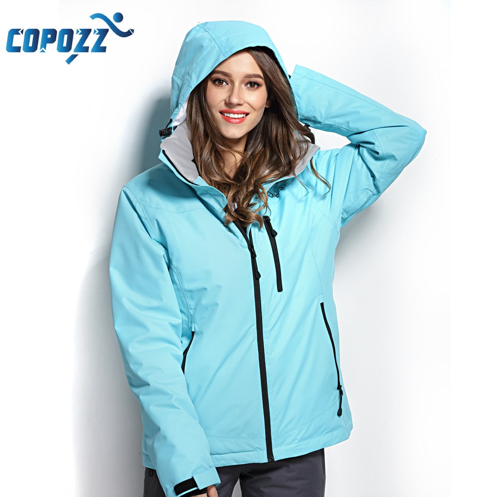 COPOZZ Ski Jacket  Snowboard Jacket Ski Coat  Winter Outdoor Warm Waterproof Windproof Breathable Clothes Hooded