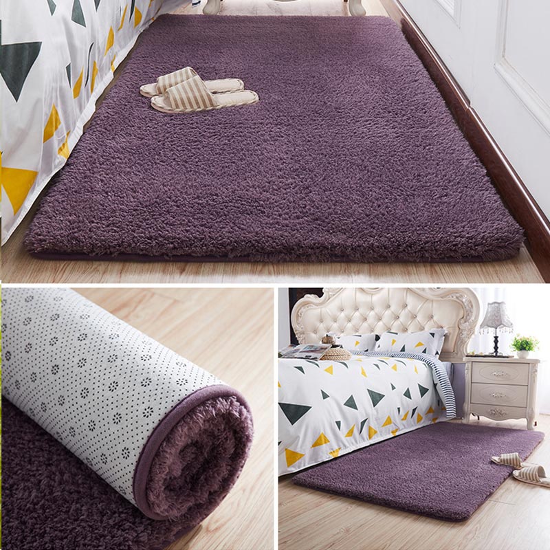 Nordic Fluffy Carpet For Bedroom Living Room Large Size Plush Anti-slip Soft  Door Mat White pink Red Children Rugs For Room