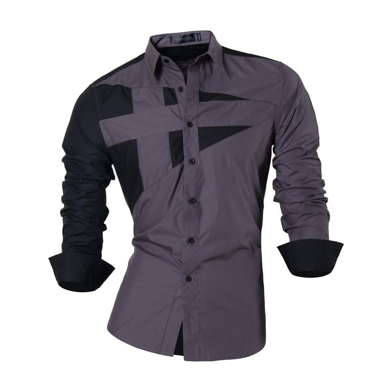 jeansian Features Shirts Casual Long Sleeve Casual Shirts Zipper Decoration (No Pockets) Z015