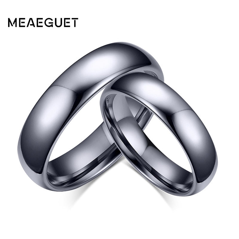 Meaeguet Classic Lover Tungsten Carbide Wedding Rings High Polished Solid Silver Color Rings For Engagement Jewelry