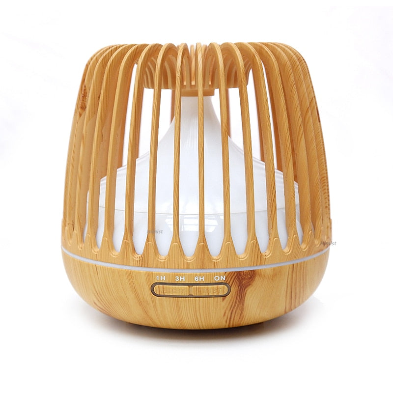 Aroma Essential Oil Diffuser Ultrasonic Air Humidifier Wood Grain 7 Color Changing LED Light Cool Mist Diffuser for Home