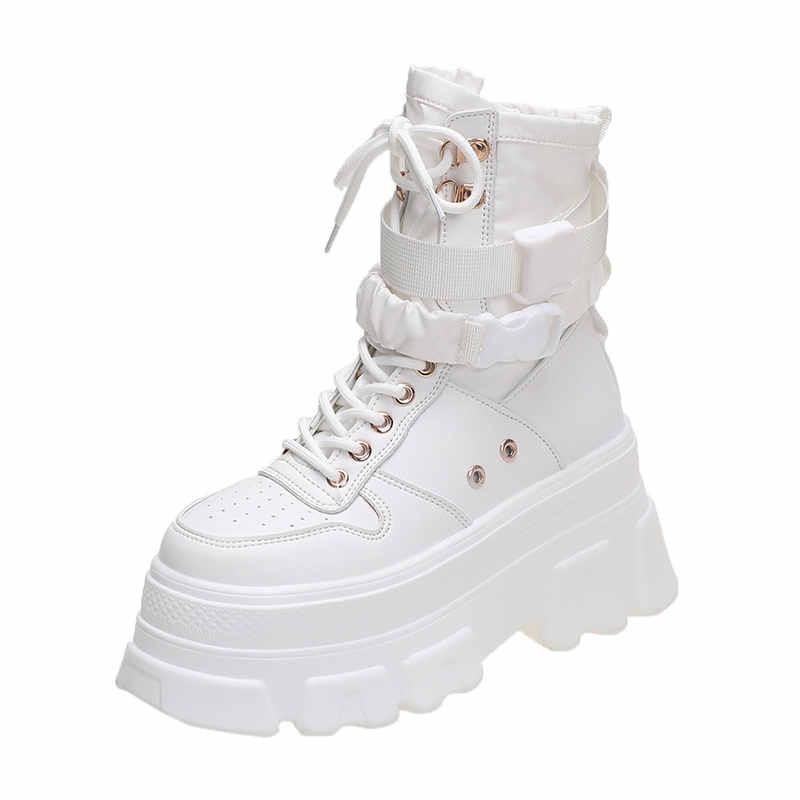 Height-increasing Thick-soled Boots Wedge Heel Lace-up Decorative Shoes Fashion Winter  Boots