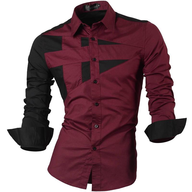 jeansian Features Shirts Casual Long Sleeve Casual Shirts Zipper Decoration (No Pockets) Z015