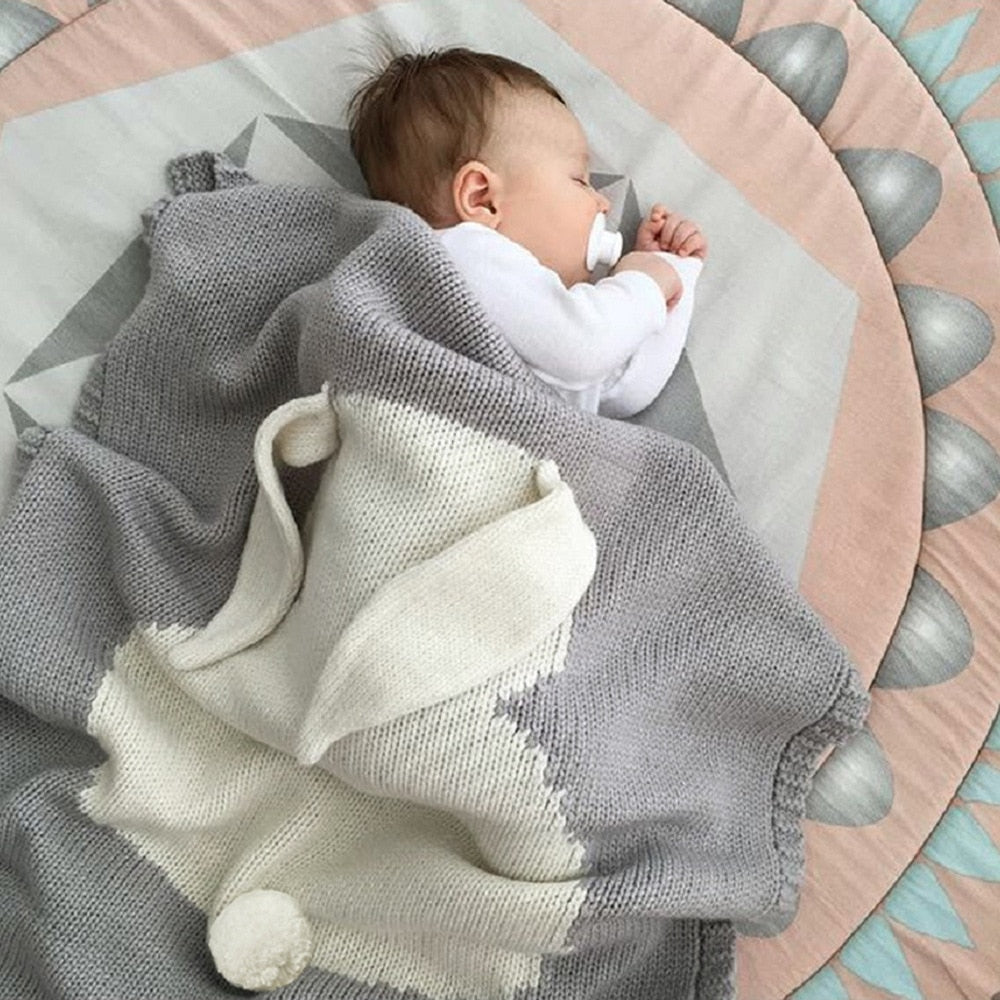 1pc Baby Blankets Swaddle Baby Wrap Knitted Blanket For Kid Rabbit Cartoon Plaid Infant Toddler Bedding Swaddling