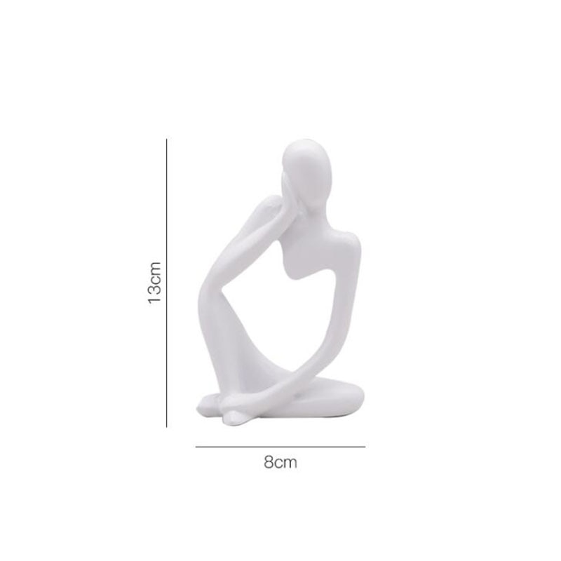 Home Decoration Resin Sculpture Thinker  Abstract Statue Art European Style for Home Decor Modern Office Shelf Desktop