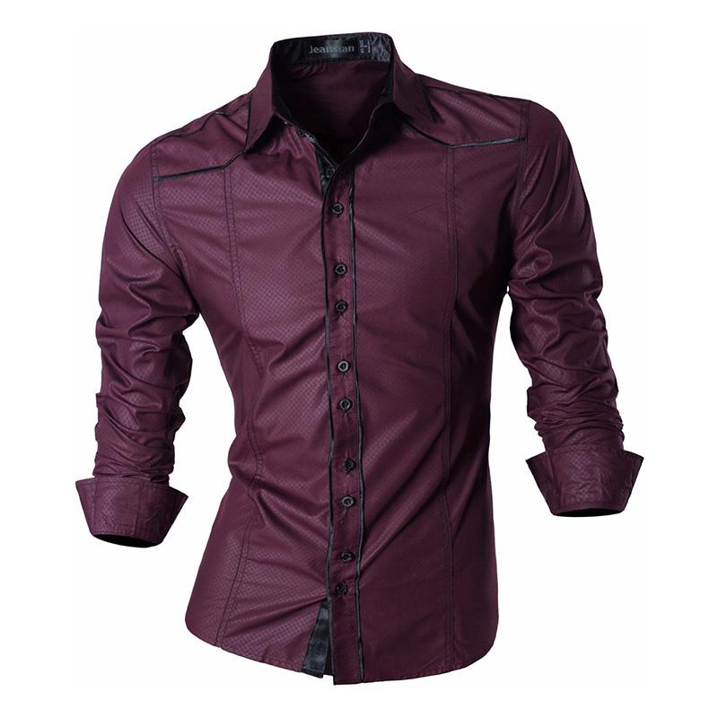 jeansian Features Shirts Casual Long Sleeve Casual Shirts Zipper Decoration (No Pockets) Z015