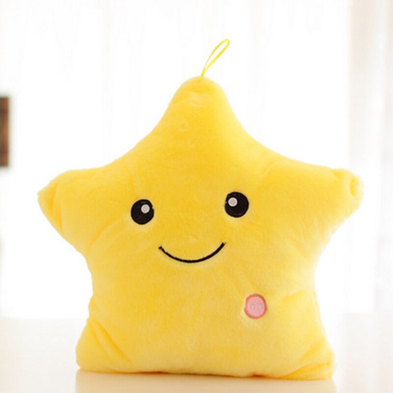 Luminous Pillow Star Shape Soft Cute Plush Stuffed Cushion Colorful Glowing Children Birthday Toy Gift Cartoon Doll Throw Pillow