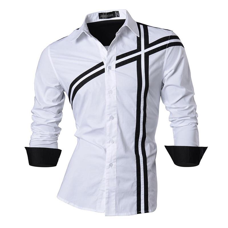 jeansian Features Shirts Casual Long Sleeve Casual Shirts Zipper Decoration (No Pockets) Z015