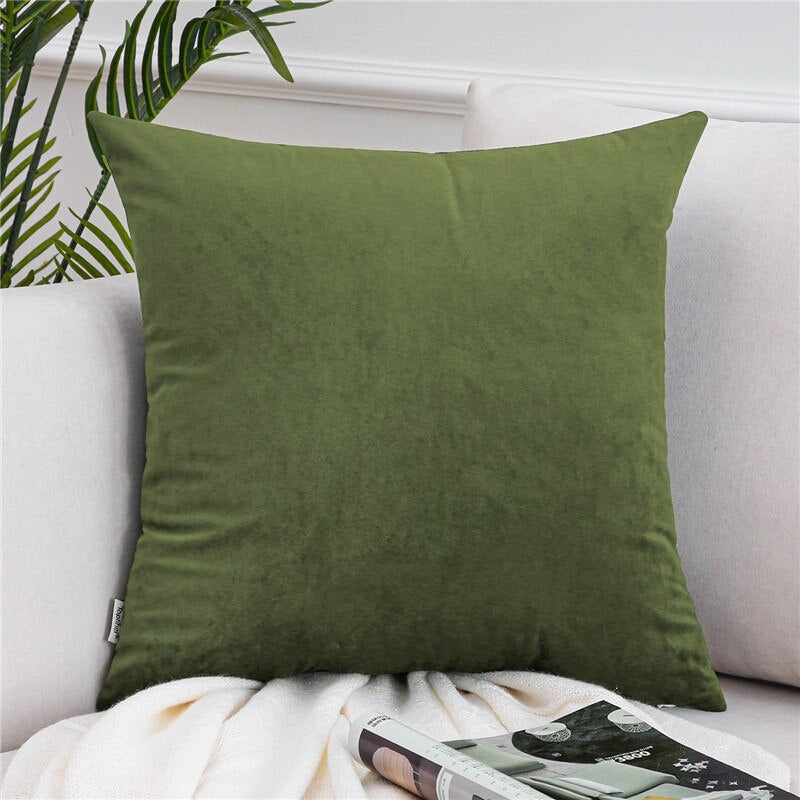 Super Soft Velvet Cushion Cover Solid Color Pillow Cover Throw Pillowcases for Sofa Chair Seat Christmas Pillows Multi Color