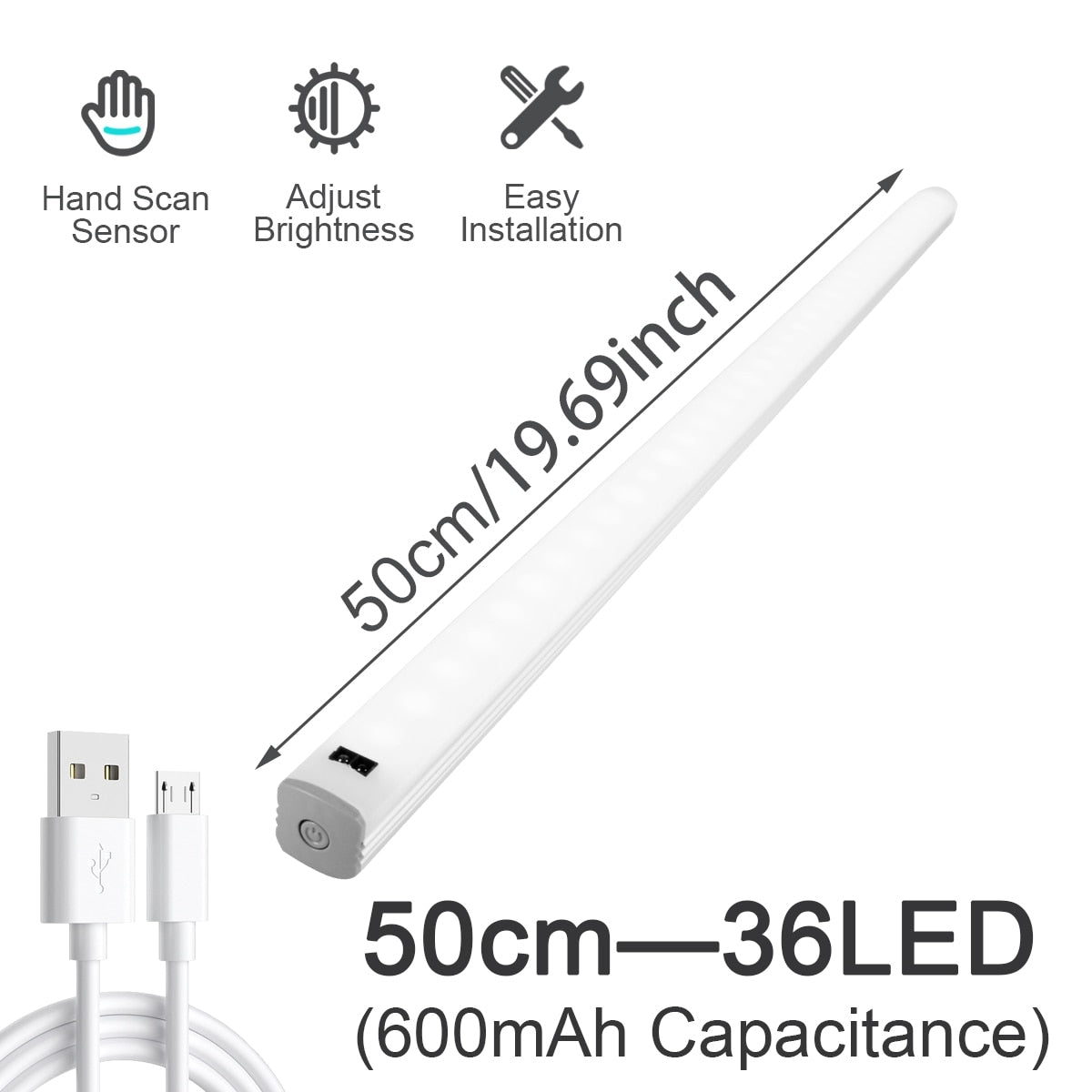 LED Under Cabinet Lights Hand Sweep Sensor Lamp 30 40 50cm Motion Sensor Light Wardrobe Closet For Bedroom Kitchen Light Home