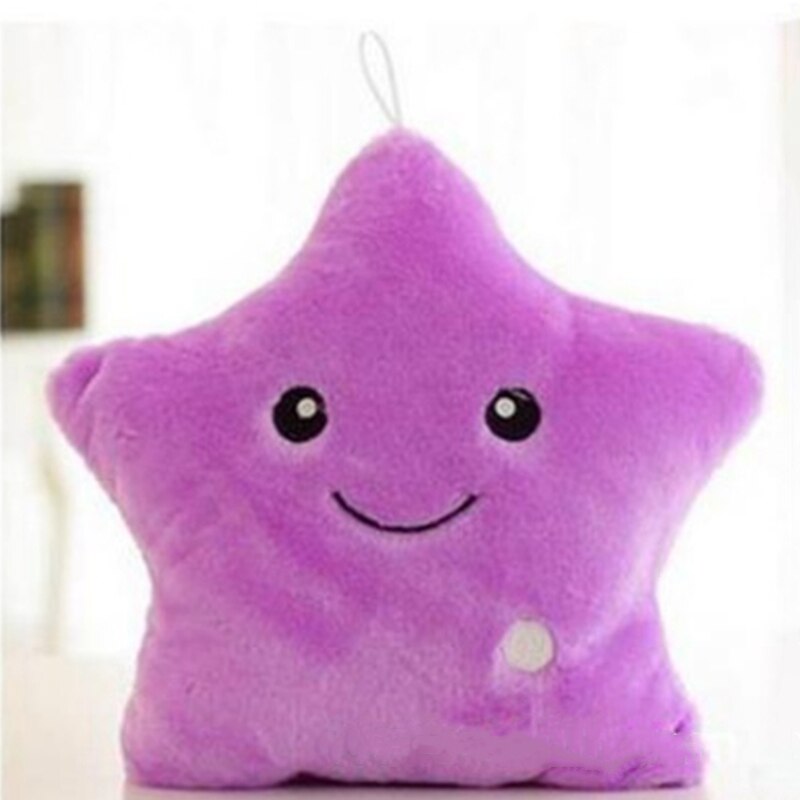 Luminous Pillow Star Shape Soft Cute Plush Stuffed Cushion Colorful Glowing Children Birthday Toy Gift Cartoon Doll Throw Pillow