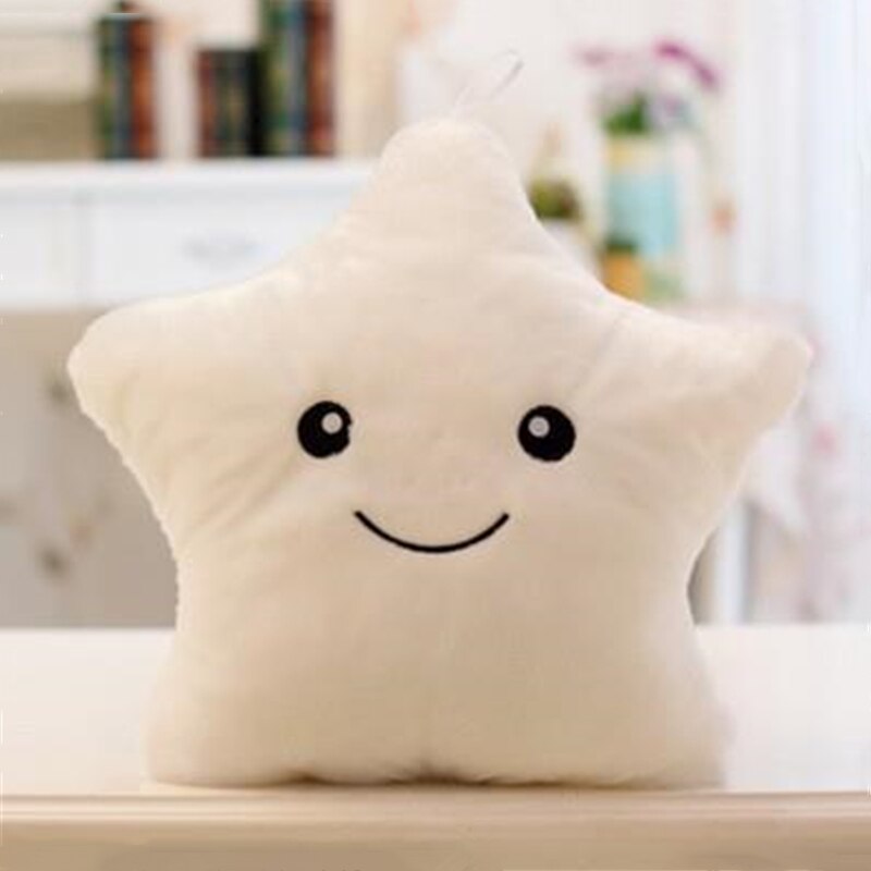 Luminous Pillow Star Shape Soft Cute Plush Stuffed Cushion Colorful Glowing Children Birthday Toy Gift Cartoon Doll Throw Pillow