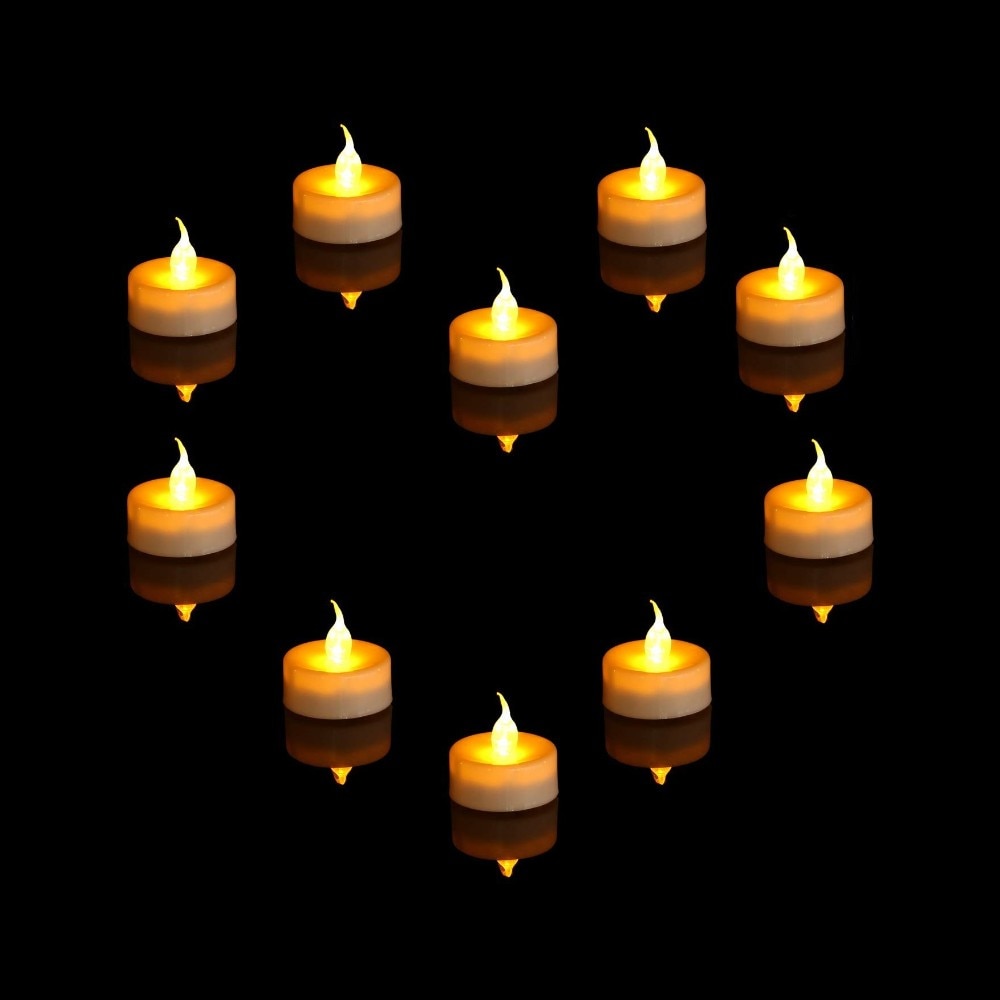 12Pcs Flameless Led Tealight Candles Battery Operated Pillar Candle Bulk for Home Wedding Birthday Party Romantic Decoration