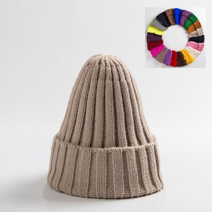 Unisex Hat Cotton Blends Solid Warm Soft HIP HOP Knitted Hats Winter Caps Skullies Beanies