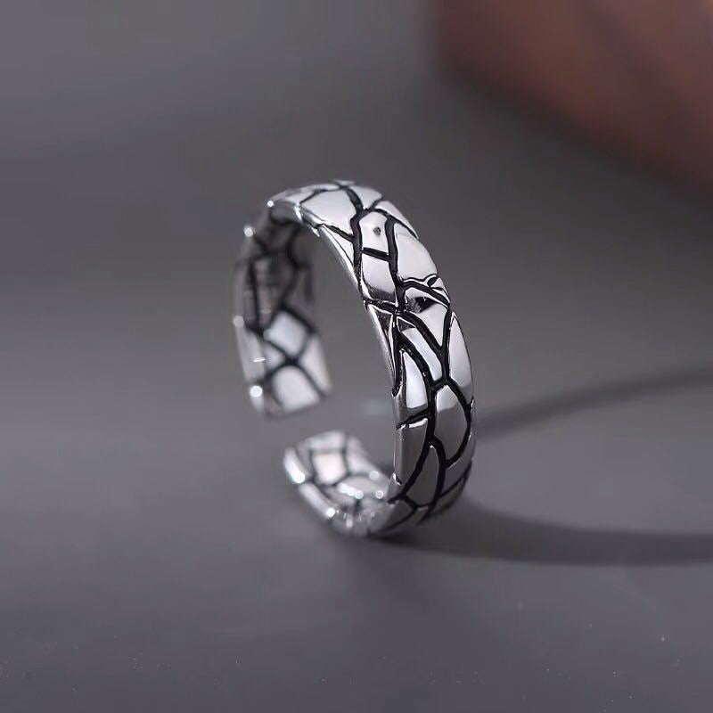 INS Fashion Silver Color Minimalist Irregular Twined Finger Rings Creative Geometric Punk Opening Rings Jewelry