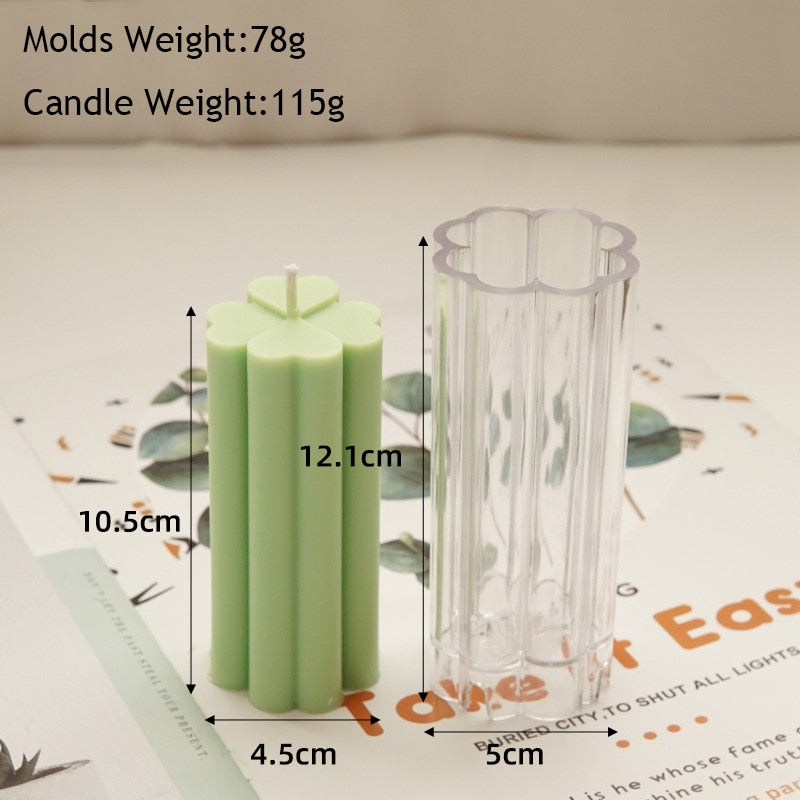 Long Pillar Wax Acrylic Candle Molds for DIY Handmade Scented Romantic Dinner Candle Mold Home Decor Ornament