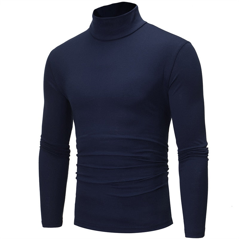 Fashion Casual Slim Fit Basic Turtleneck High Collar Pullover