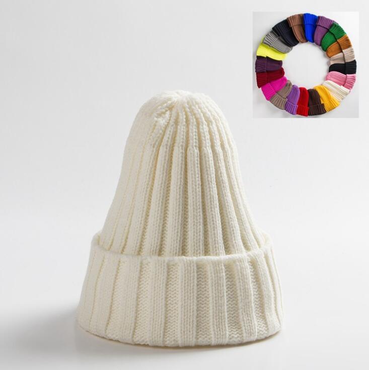 Unisex Hat Cotton Blends Solid Warm Soft HIP HOP Knitted Hats Winter Caps Skullies Beanies