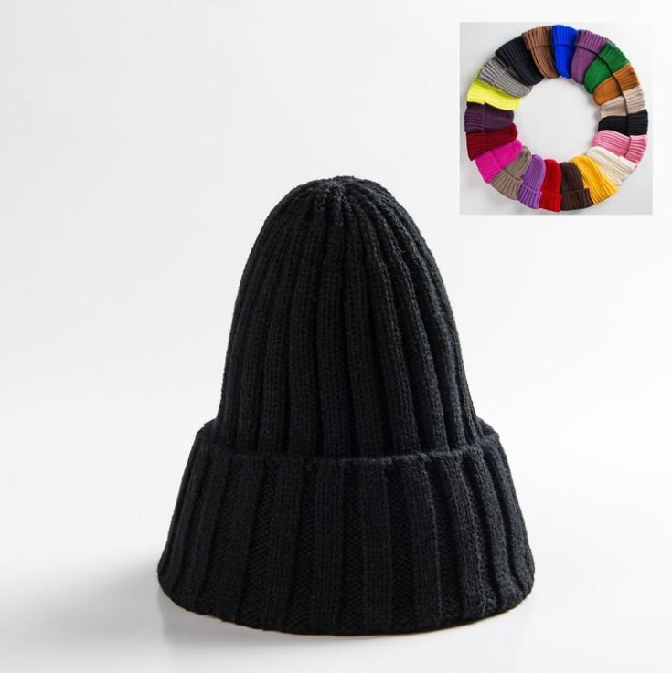 Unisex Hat Cotton Blends Solid Warm Soft HIP HOP Knitted Hats Winter Caps Skullies Beanies