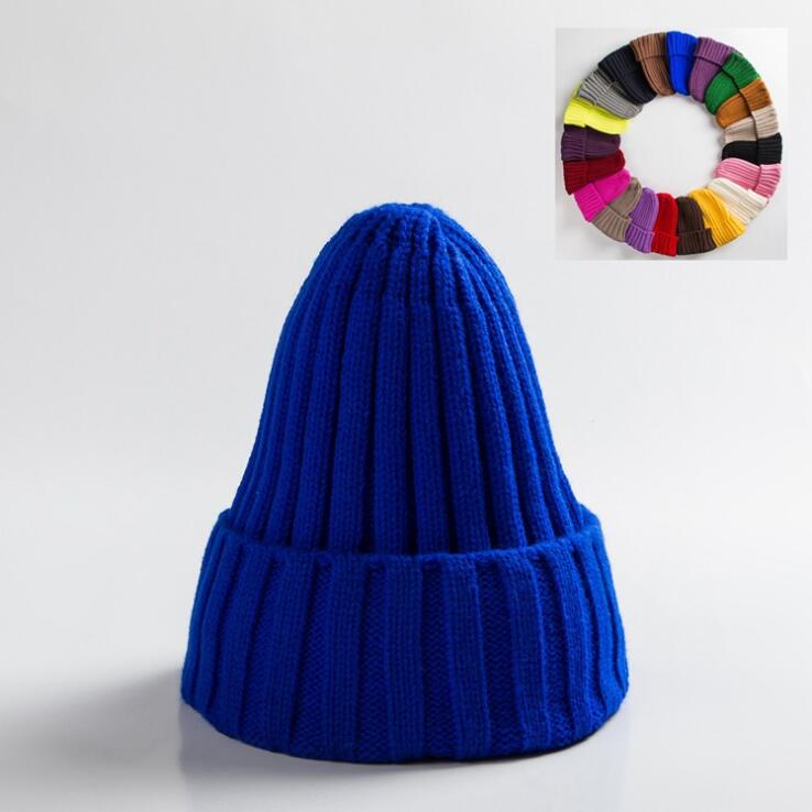 Unisex Hat Cotton Blends Solid Warm Soft HIP HOP Knitted Hats Winter Caps Skullies Beanies