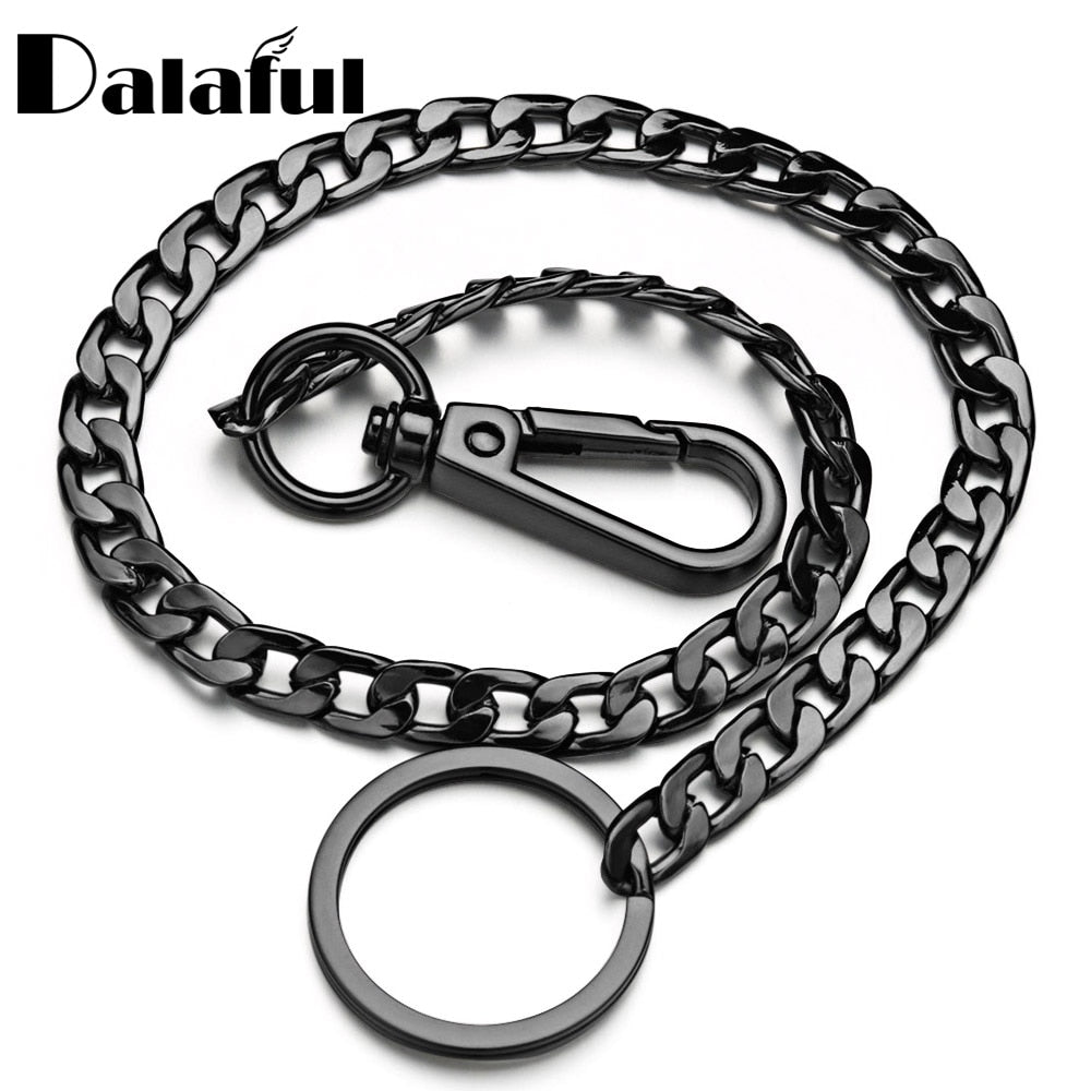 42CM Long Metal Keychain Wallet Belt Chain Rock Punk Trousers Hipster Pant Jean HipHop Jewelry Men's Key Ring Chain K414