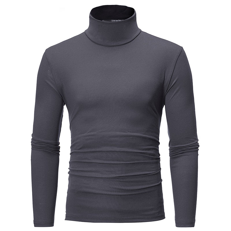 Fashion Casual Slim Fit Basic Turtleneck High Collar Pullover