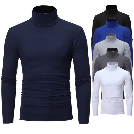 Fashion Casual Slim Fit Basic Turtleneck High Collar Pullover