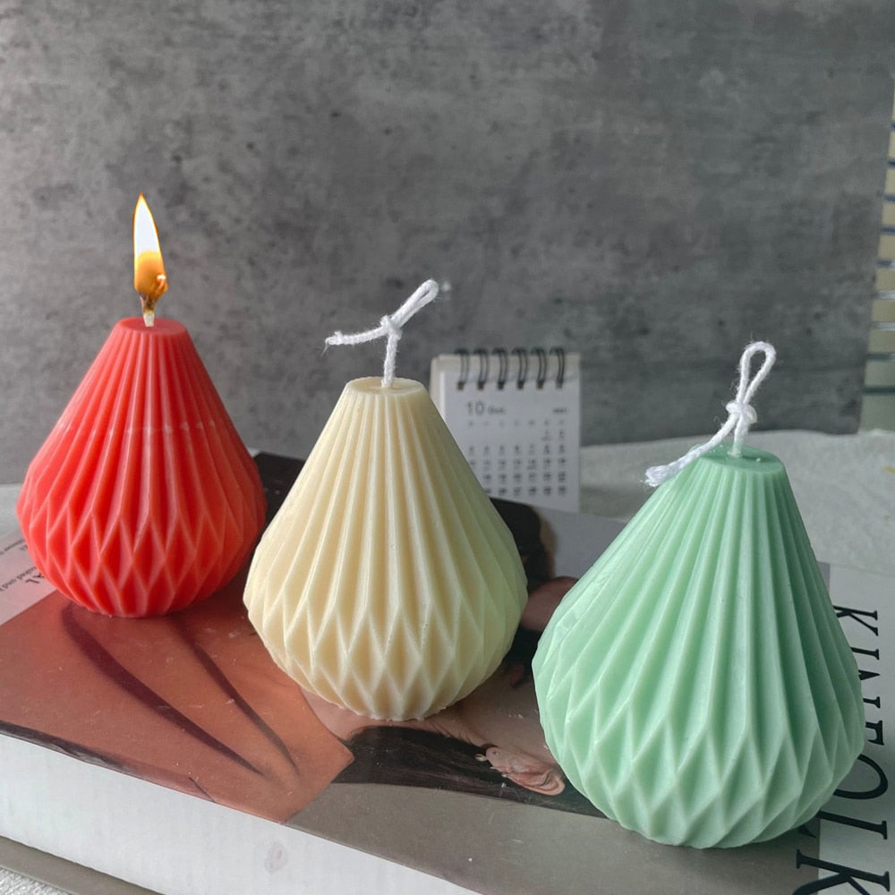 Home Crafts Candle Making Silicone Molds for DIY Handmade Aroma Soy Wax Casting Inject Pear Shaped Mould Wedding Party Gift