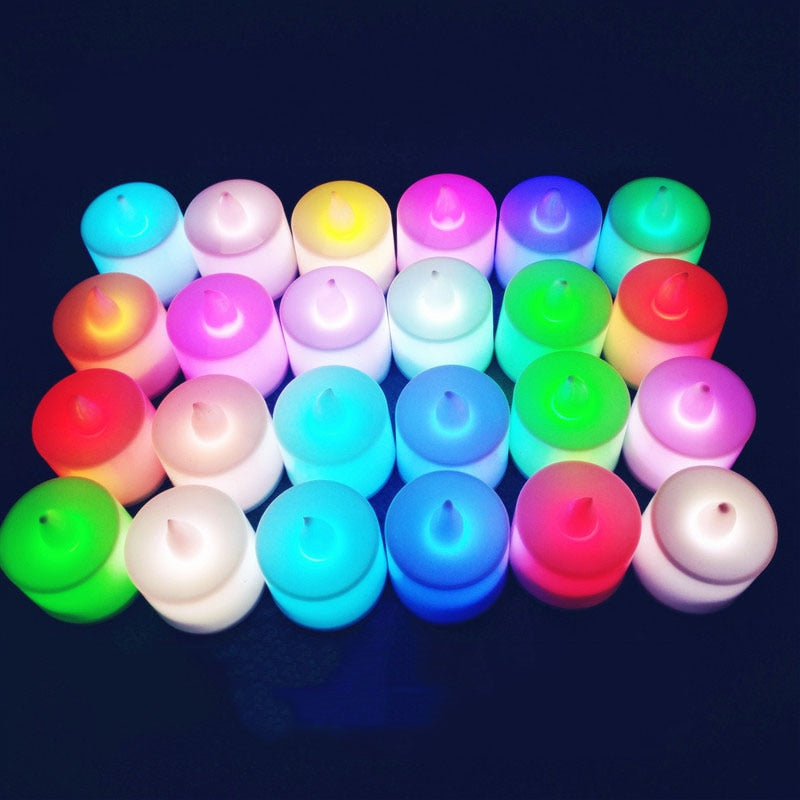 12Pcs Flameless Led Tealight Candles Battery Operated Pillar Candle Bulk for Home Wedding Birthday Party Romantic Decoration