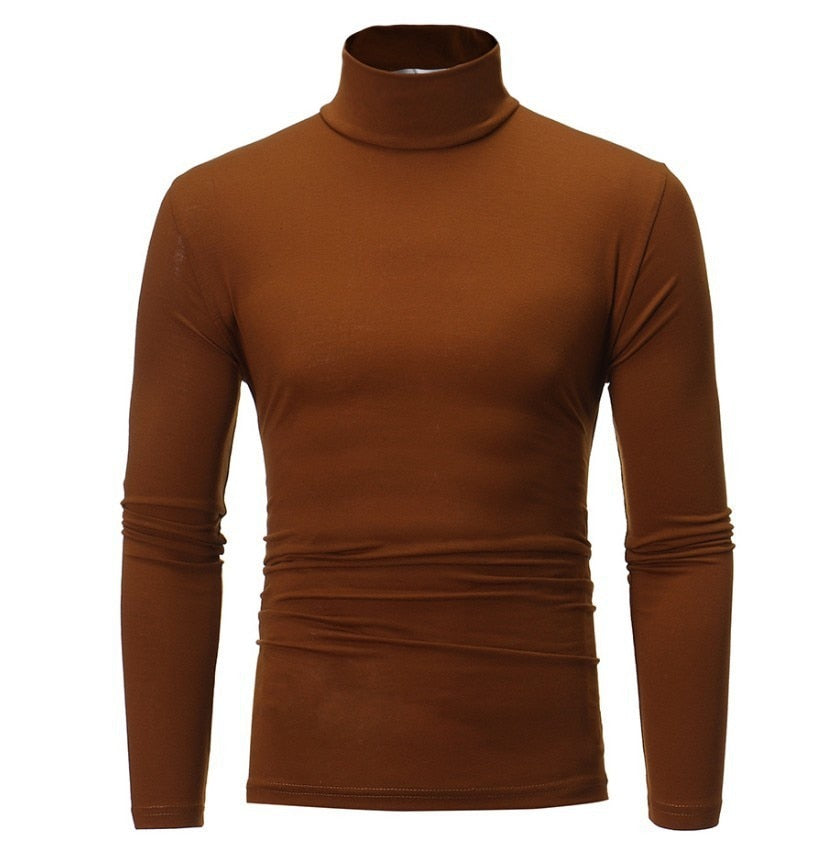 Fashion Casual Slim Fit Basic Turtleneck High Collar Pullover