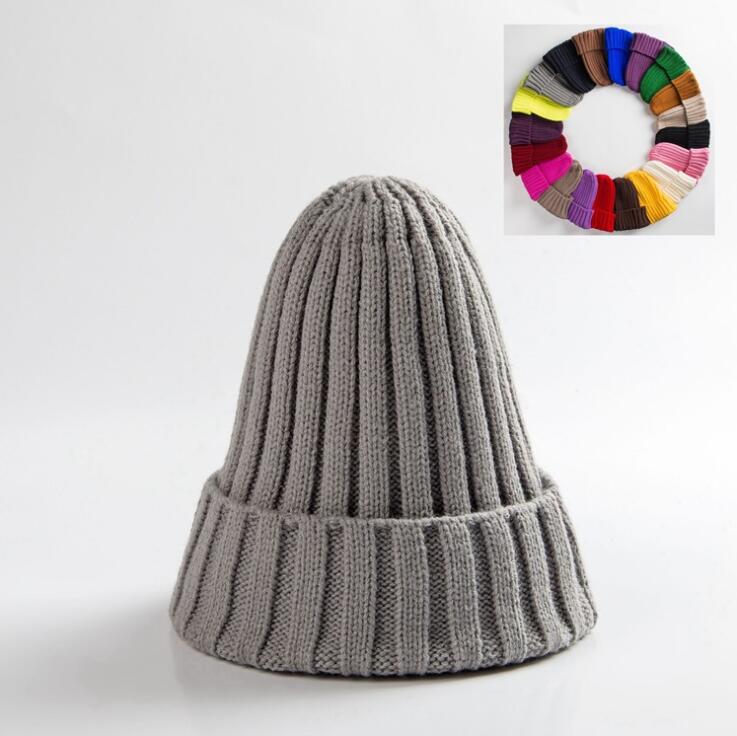 Unisex Hat Cotton Blends Solid Warm Soft HIP HOP Knitted Hats Winter Caps Skullies Beanies