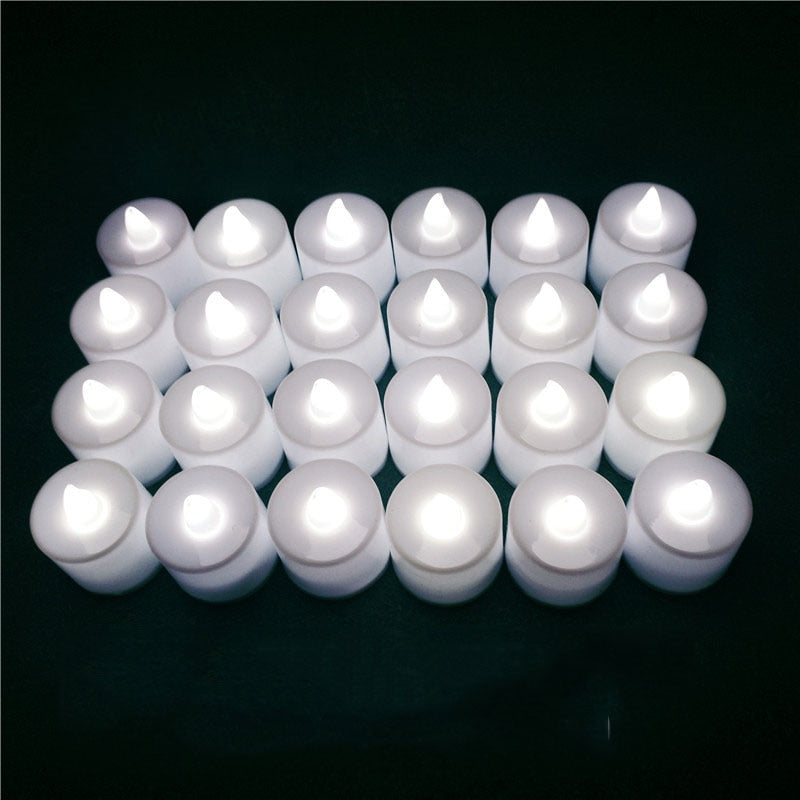 12Pcs Flameless Led Tealight Candles Battery Operated Pillar Candle Bulk for Home Wedding Birthday Party Romantic Decoration