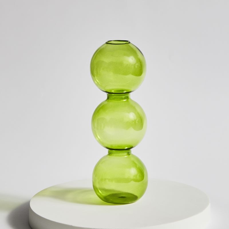 Lazzy House Candle Holders Decoration Wedding Nordic Green Glass Candlestick Home Decor Vases Christmas Gift Home Candles