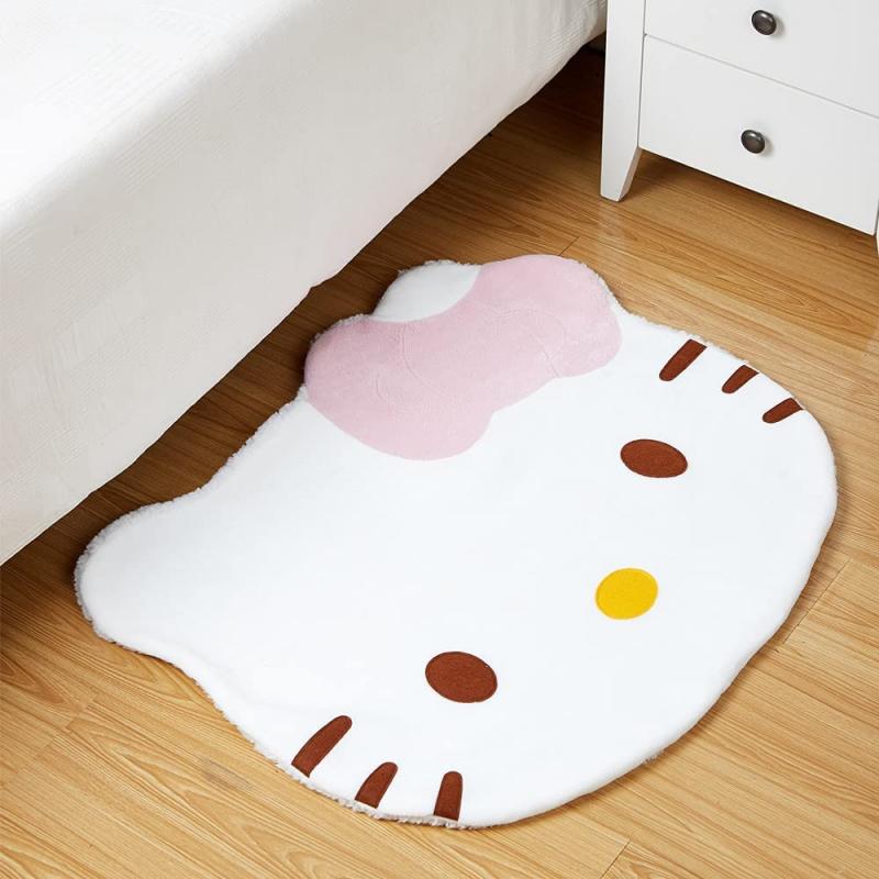 My Melody Carpet Super Soft Cute Cartoon Kittie Bedroom Mats Soft Children Area Rugs Kawaii Carpet Double Sided Fuzzy Blanket