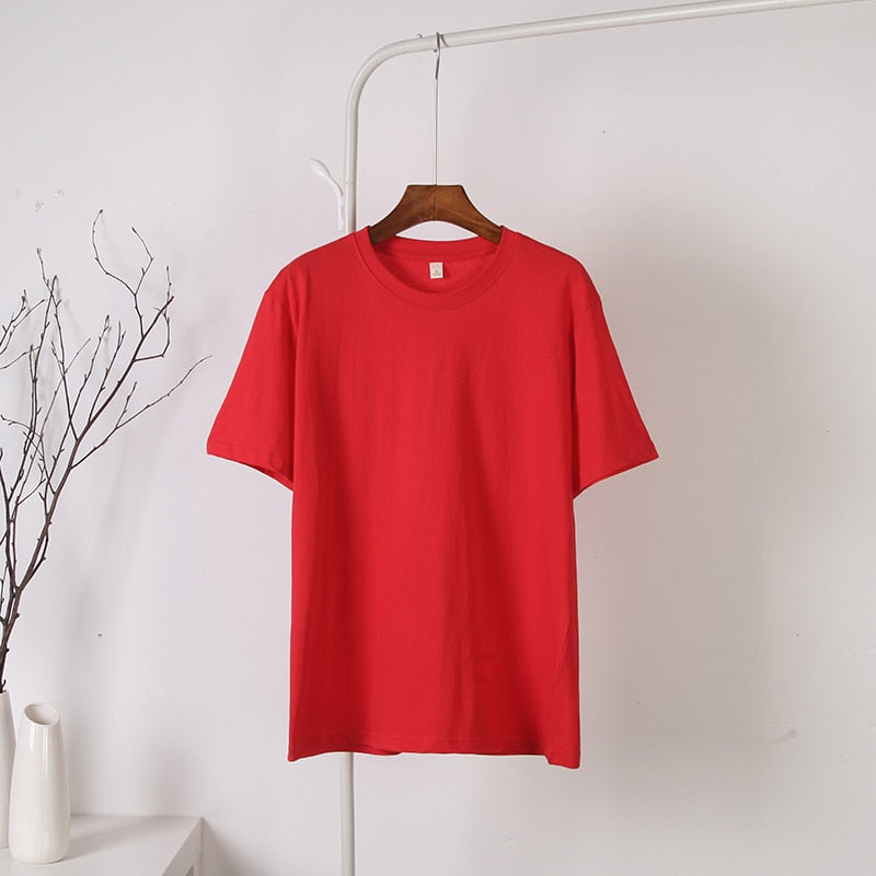 100% Cotton Soft Basic T Shirt, New Oversized Casual Solid Tee