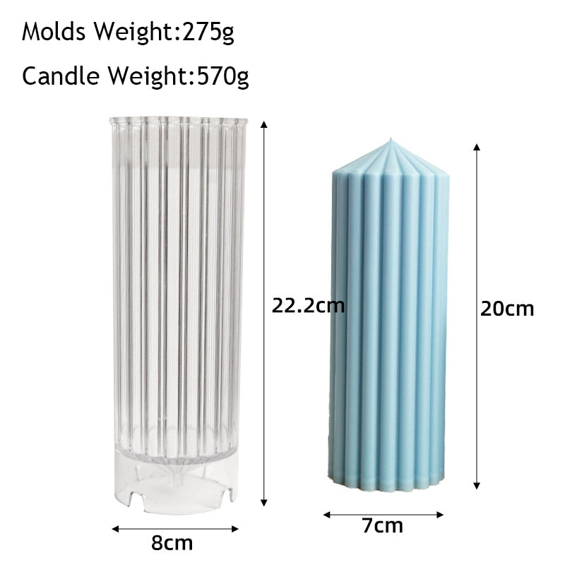 Long Pillar Wax Acrylic Candle Molds for DIY Handmade Scented Romantic Dinner Candle Mold Home Decor Ornament