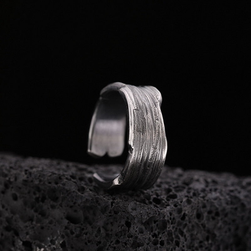 INS Fashion Silver Color Minimalist Irregular Twined Finger Rings Creative Geometric Punk Opening Rings Jewelry