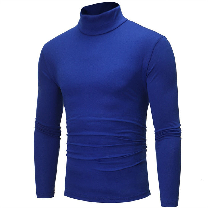 Fashion Casual Slim Fit Basic Turtleneck High Collar Pullover