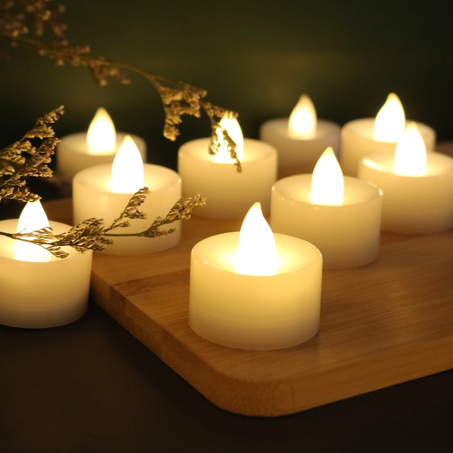 12Pcs Flameless Led Tealight Candles Battery Operated Pillar Candle Bulk for Home Wedding Birthday Party Romantic Decoration