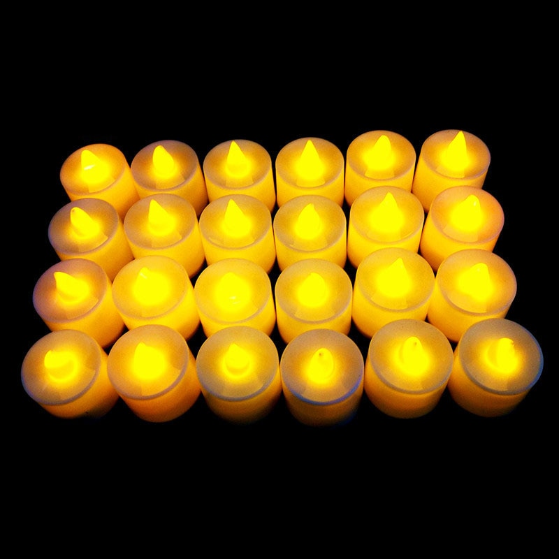 12Pcs Flameless Led Tealight Candles Battery Operated Pillar Candle Bulk for Home Wedding Birthday Party Romantic Decoration